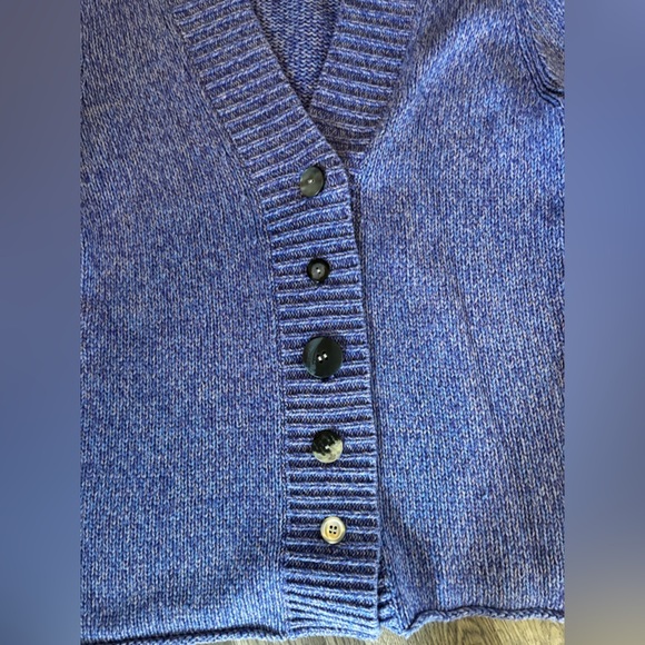 J. Jill Purple Cardigan Sweater Ribbed Knit country cottage chunky size L fall - Picture 7 of 11